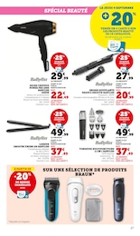 Prix et réduction Babyliss dans le prospectus Super U en cours Offre Babyliss dans le catalogue Super U du moment à la page 17