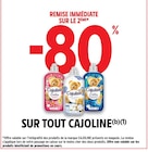 -80% remise immédiate sur le 2ème sur tout CAJOLINE - CAJOLINE dans le catalogue Intermarché Super