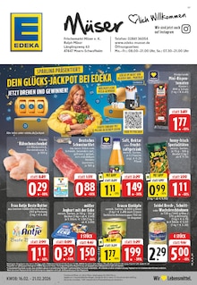EDEKA Prospekt der Woche "Aktuelle Angebote" Seite 1, 16.02.2026 bis 21.02.2026 für Moers Aktueller EDEKA Prospekt "Aktuelle Angebote" Seite 1 von 26 Seiten für Moers