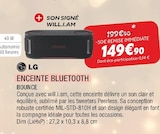 Enceinte Bluetooth Bounce - LG - Extra Enceinte Bluetooth Bounce - LG à 149,90 € dans le catalogue Extra