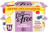 Yaourt fruits panachés 0% en offre découverte - Light & Free à 3,33 € dans le catalogue Netto