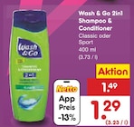 2in1 Shampoo & Conditioner im Angebot bei Netto Marken-Discount in Koblenz 2in1 Shampoo & Conditioner Angebote von Wash & Go bei Netto Marken-Discount Koblenz für 1,29 €