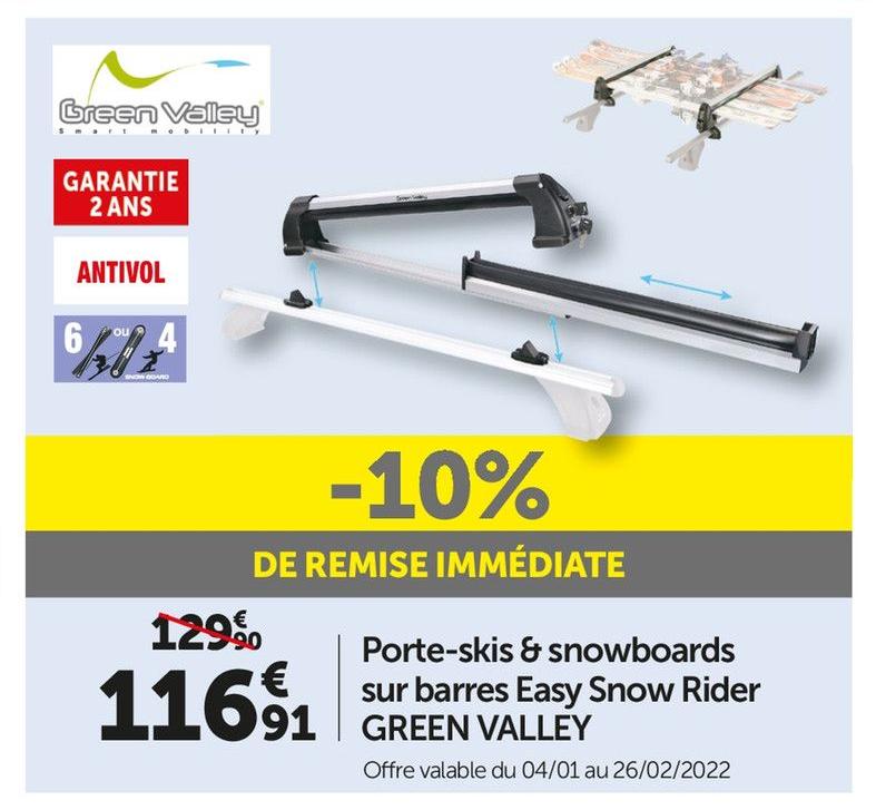 Roady Trappes - Porte-skis & snowboards sur barres easy snow rider Promo Porte-skis & snowboards sur barres easy snow rider dans le catalogue Roady Prix coûtant à Trappes