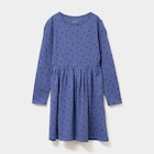 Promo Robe évasée manches longues coton bleu gris fille à 6,99 € dans le catalogue La Halle à Avranches