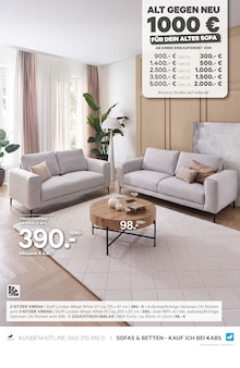 Sofa im aktuellen Kabs Prospekt (Bottrop) Sofa im Kabs Prospekt "ALT GEGEN NEU!" mit 42 Seiten (Bottrop)