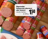 Leberwurst oder Teewurst Angebote von Rügenwalder Pommersche bei REWE Duisburg für 1,50 €