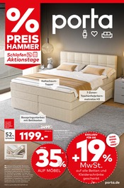 Boxspringbett im porta Möbel Prospekt in Jena Aktueller porta Möbel Prospekt mit Boxspringbett, "PREIS HAMMER", Seite 1