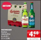 Aktuelle Budweiser Angebote bei Getränke Quelle Weydringer in Hannover Aktuelles Budvar, Alkoholfrei Angebot bei Getränke Quelle Weydringer in Hannover ab 4,68 €