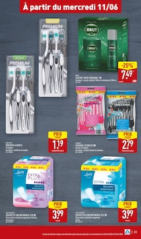 Promotion Rasoir jetable dans le prospectus Aldi, valable du 11/06/2025 au 16/06/2025 Promo Rasoir jetable dans le catalogue Aldi du moment à la page 23