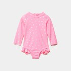 Combinaison de bain UV manches longues rose fluo bébé fille à 9,09 € dans le catalogue La Halle