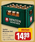 Münchner Hell im Angebot bei REWE in Eppelheim Münchner Hell Angebote von Spaten bei REWE Eppelheim für 14,99 €