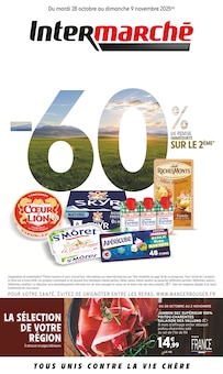 Prospectus Intermarché Super de la semaine "-60% DE REMISE IMMÉDIATE SUR LE 2ÈME" avec 1 pages, valide du 28/10/2025 au 09/11/2025 pour Cognac et alentours