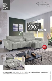 Couch im Kabs Prospekt "Mint Rosa Grau Special!" mit 16 Seiten (Essen)