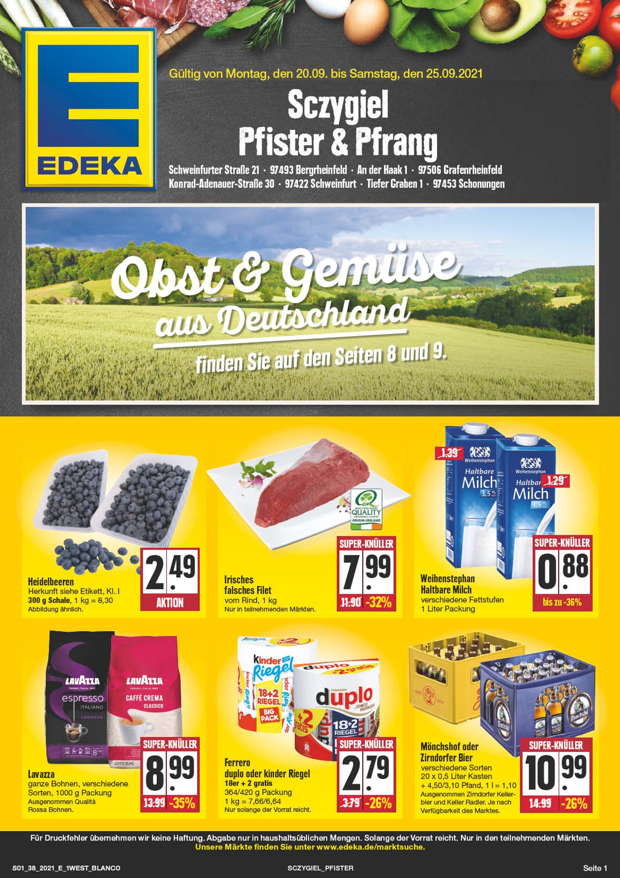 EDEKA Prospekt für Schweinfurt mit 36 Seiten EDEKA Prospekt für Schweinfurt: "Wir lieben Lebensmittel!", 36 Seiten, 20.09.2021 - 25.09.2021