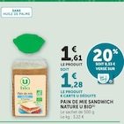 Pain de mie sandwich nature - U Bio dans le catalogue U Express