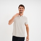 Polo droit manches courtes coton blanc homme dans le catalogue La Halle