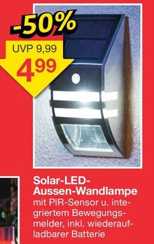Solar-LED-Aussen-Wandlampe bei Jawoll in Koblenz Solar-LED-Aussen-Wandlampe im Angebot bei Jawoll Koblenz für 4,99 €