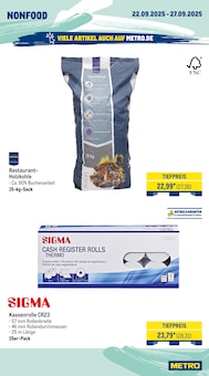 Holzkohle im METRO Prospekt "Wochenangebote Gastro + Gewinnspiel + MonatsMenü" mit 42 Seiten (Bochum)