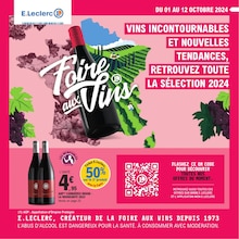 Prospectus E.Leclerc de la semaine "Foire aux Vins" avec 1 pages, valide du 01/10/2024 au 12/10/2024 pour Quiestéde et alentours