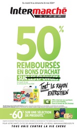 Prospectus Supermarchés de Intermarché à La Motte-de-Galaure: "50% REMBOURSÉS EN BONS D'ACHAT SUR TOUT LE RAYON ENTRETIEN", 42 pages, 14/05/2024 - 26/05/2024