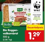 Bio Roggenvollkornbrot im Angebot bei Netto Marken-Discount in Gronau Bio Roggenvollkornbrot Angebote von BioBio bei Netto Marken-Discount Gronau für 1,29 €