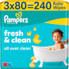 LINGETTES NÉTTOYANTES FRESH CLEAN PAMPERS - PAMPERS - Auchan Hypermarché à Strasbourg LINGETTES NÉTTOYANTES FRESH CLEAN PAMPERS - PAMPERS en promo chez Auchan Hypermarché Strasbourg à 4,94 €