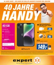 Smartphone im expert Prospekt in Schwäbisch Gmünd Aktueller expert Prospekt mit Smartphone, "40 JAHRE HANDY", Seite 1