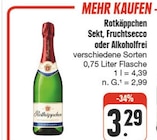 nah und gut - Sekt, Fruchtsecco oder Alkoholfrei Angebot im Prospekt Sekt, Fruchtsecco oder Alkoholfrei bei nah und gut im Prospekt "" für 3,29 €