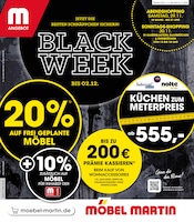 Möbel Martin Möbel & Einrichtung Prospekt der aktuellen Woche mit 12 Seiten, gültig von 17.11.2025 bis 02.12.2025, in Oppenheim und Umgebung Aktueller Möbel Martin Möbel & Einrichtung Prospekt in Oppenheim und Umgebung, "BLACK WEEK" mit 12 Seiten, 17.11.2025 - 02.12.2025