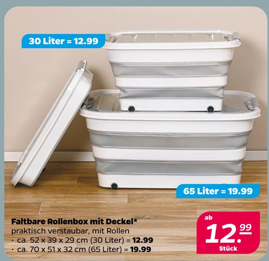 Faltbare Rollenbox mit Deckel 65 Liter