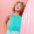 Débardeur côtelé col rond coton vert menthe fille en promo chez La Halle Débardeur côtelé col rond coton vert menthe fille dans le catalogue La Halle