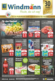 EDEKA Prospekt der Woche "Aktuelle Angebote" Seite 1, 25.08.2025 bis 30.08.2025 für Paderborn Aktueller EDEKA Prospekt "Aktuelle Angebote" Seite 1 von 24 Seiten für Paderborn