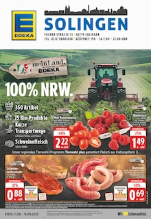 EDEKA Prospekt der Woche "Aktuelle Angebote" Seite 1, 11.08.2025 bis 16.08.2025 für Solingen Aktueller EDEKA Prospekt "Aktuelle Angebote" Seite 1 von 24 Seiten für Solingen