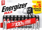 Max Piles AALot de 20 piles dont 5 offertes - ENERGIZER - Weldom à Noisy-le-Grand Max Piles AALot de 20 piles dont 5 offertes - ENERGIZER en promo chez Weldom Noisy-le-Grand à 13,50 €