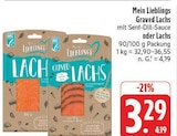 Graved Lachs im Angebot bei EDEKA in Erlangen Graved Lachs Angebote von Mein Lieblings bei EDEKA Erlangen für 3,29 €