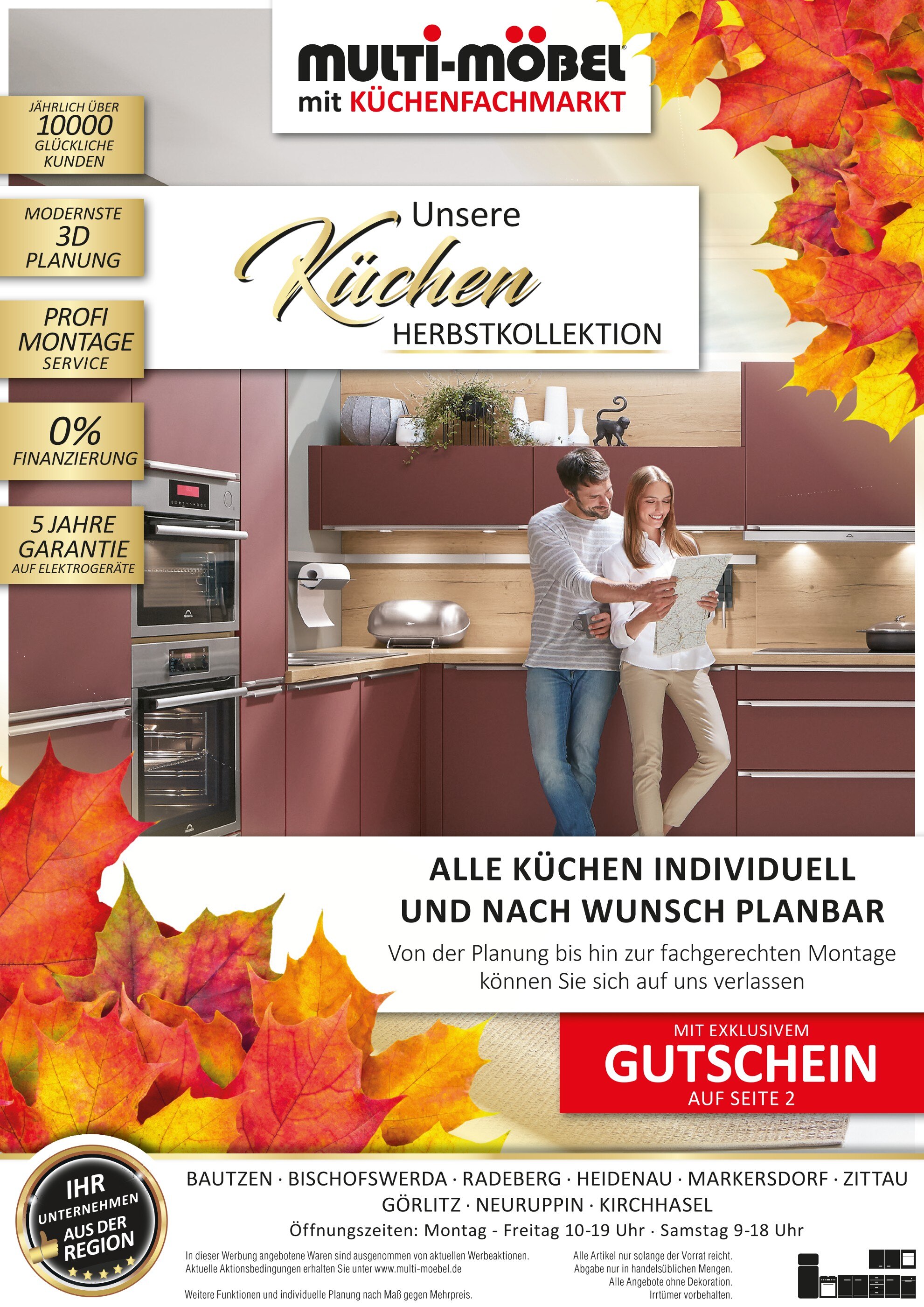 Multi Möbel Prospekt für Nietwerder mit 12 Seiten Multi Möbel Prospekt für Nietwerder: "Unsere Küchen HERBSTKOLLEKTION", 12 Seiten, 15.10.2021 - 15.12.2021