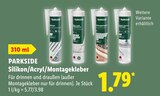 Silikon von PARKSIDE für 1,79 € bei Lidl im Angebot Silikon von PARKSIDE im aktuellen Lidl Prospekt