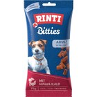 Aktuelles RINTI Snack Bitties mit Huhn & Kalb 75 g Angebot bei Zookauf in Hannover ab 2,19 €
