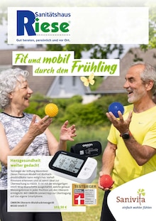 Sanitätshaus-Orthopädietechnik Riese GmbH Prospekt Fit und mobil durch den Frühling mit  Seiten