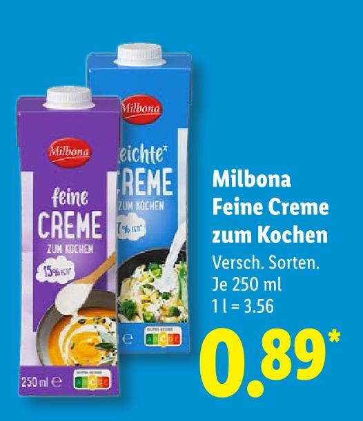 Feine Creme zum Kochen