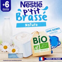 Saveurs Et Nature - Nestlé dans le catalogue Monoprix P’tit Brassé Nature Bio Dès 6 mois - Nestlé à 1,75 € en promo chez Monoprix