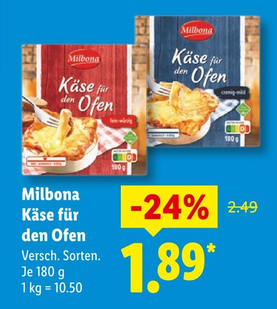 Käse für den Ofen
