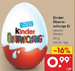 Überraschungs Ei von Kinder für 0,99 € bei Netto Marken-Discount im Angebot Überraschungs Ei von Kinder im aktuellen Netto Marken-Discount Prospekt