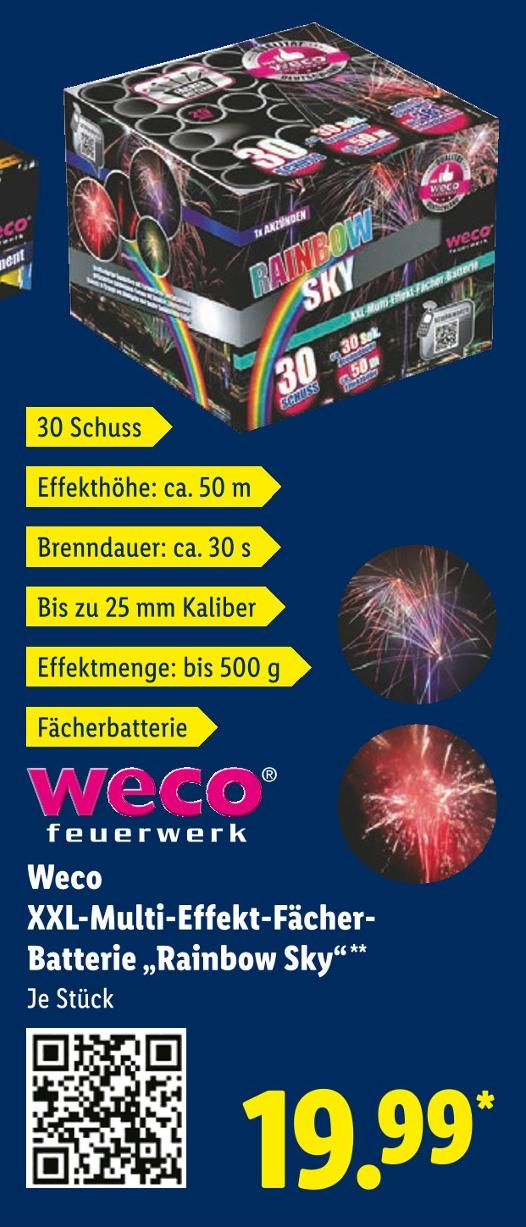 XXL-Multi-Effekt-Fächer-Batterie Rainbow Sky