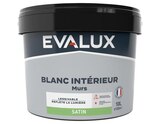 Peinture Blanche intérieure, murs Satin 10 L - Evalux en promo chez Brico Dépôt Bourges à 35,90 €