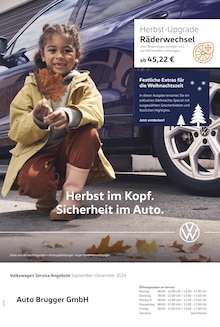 Volkswagen Eberhardzell Prospekt der aktuellen Woche, gültig von 01.09.2026 bis 31.12.2026 Aktueller Volkswagen Eberhardzell Prospekt "Herbst im Kopf. Sicherheit im Auto." mit 1 Seite