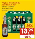 Büble Edelbräu oder Bayrisch Hell Angebote von Allgäuer Brauhaus bei Netto Marken-Discount Schramberg für 13,99 €