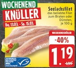 Seelachsfilet Angebote von ZERTIFIZIERTE NACHHALTIGE FISCHEREI MSC bei E center Herne für 1,19 €