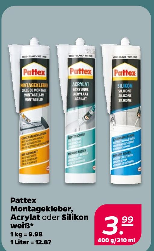 Montagekleber, Acrylat oder Silikon weiß