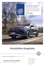 Volkswagen Prospekt für Großbottwar: "Herbstliche Angebote.", 1 Seite, 01.10.2025 - 30.11.2025